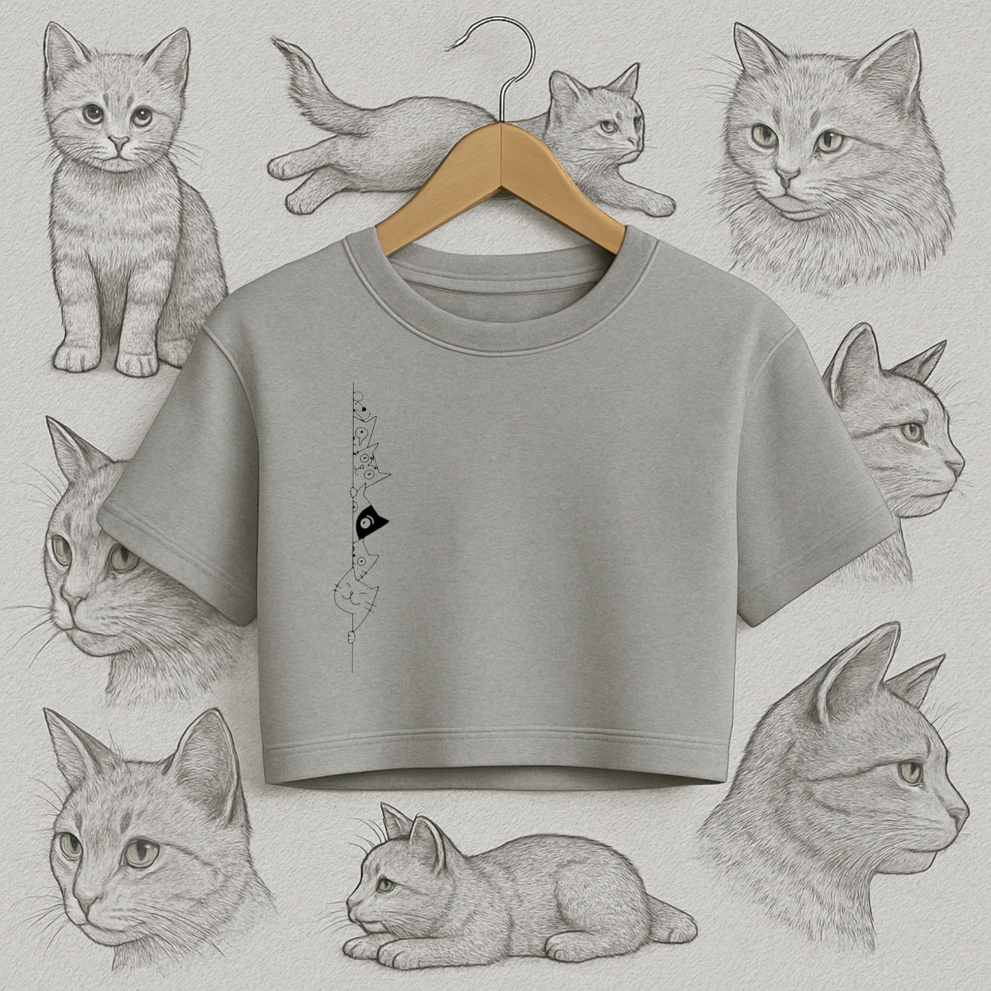 Aesthetic croptop grey,white women